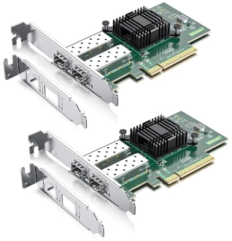 10Gtek 10 Gb PCI-E NIC-nätverkskort, dubbla SFP+-portar, med Intel 82599ES styrenhet, PCI Express Ethernet LAN-adapter stöder Windows Server/Linux/VMware, kompatibel med Intel X520-DA2(E10G42BTDA), 2