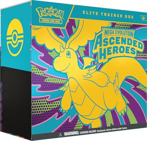 Pokémon TCG: Mega Evolution—Ascended Heroes Elite Trainer Box (1 Full-Art Promo Card, 9 Booster Packs & Premium Accessories)