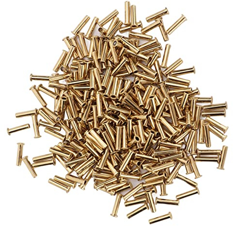 Haofy Hebilla de Remache Hueco, 500 Piezas, Tapa de Latón, Remaches con Ojal para Ojo de Aire para Cuero, Metal, Plástico, Proyectos de Bricolaje, Fabricación de Joyas, Talleres de Artesanía en el