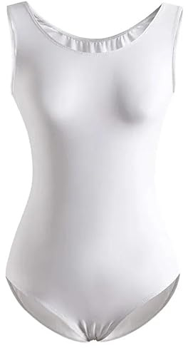DMLAYHP Balett trikåer kvinnor klassisk gymnastik trikåer vuxen rund hals dans bodysuits team grundläggande övningar dans trikåer, 7, L