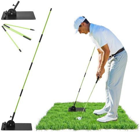 Golf Alignment Stick Holder, Golf Swing Trainer with 180° Adjustable Swing Trainer, Ultra Stable Locking Golf Training Aids for Swing Plane, Path & Posture Correction, for Right & Left Handed Golfers