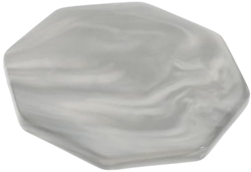 Abaodam Supporto per Timbro in Ceramica Resistente al Calore, Tappetino per Piastra di Ceralacca Marmorizzato Grigio Ottagonale, Sottobicchiere Multiuso per Sigilli in Cera e Artigianato