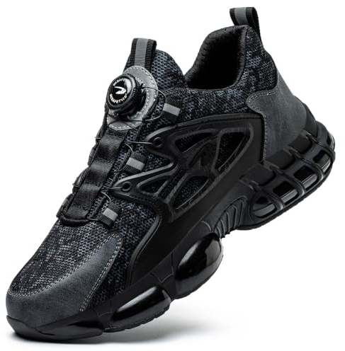COOU Safety Trainers Men Women Steel Toe Cap Shoes Breathable Air Cushion