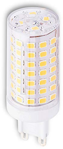 Bombilla LED G9 de 8 W, luz blanca fría, bombilla sin parpadeo, 230 V, bombilla de maíz no regulable