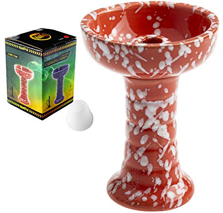 HIBRON Cazoleta Tipo Phunnel para Shishas o Cachimbas Estandares -Compatible con Provost, Kaloud y otros gestores de calor (Rojo)
