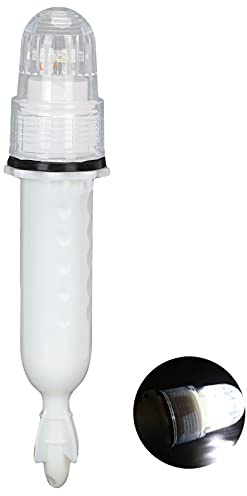 Tiiyee Safety Beacon Light, Emergency Hazard Warning Flashing Lighting Bar Electronic Visual Distress Signal Kit Bait Lure Lamp Fish Tools Direct Replacement for Kayak Yacht Pontoon(white)