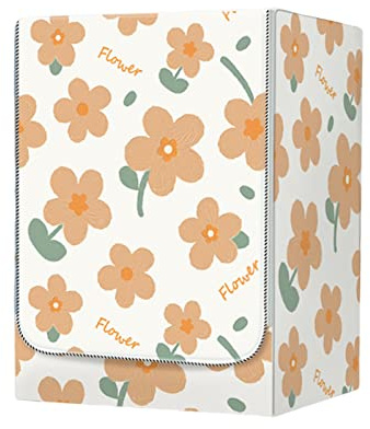 FANSU Washing Machine Cover Waterproof Dustproof Grey Front Load Washer Dryer Machine Cover Protector Sunscreen Washer Protection Tumble Dryer Cover (M-capacity 8-10kg,Orange flower)