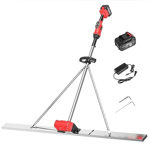 Kit vibratorio para solado de hormigón Herramienta de acabado de hormigón Regla de nivelación de superficies de hormigón, Máquina Vibratoria Eléctrica sin Cable para Acabado de Cemento ,1.5m-1Battery