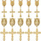SUNNYCLUE 1 scatola 40 pezzi 4 stili Ciondolo Rosario In Oro Ciondoli Croce Rosario Crocifisso Pasquale Lampadario Ovale Collegamenti Risultati Connettore Vacanza Ciondolo per Gioielli Creazione di Ci