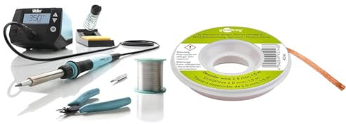 Weller WE 1010 (T0053298390) Bildungs-Kit 70 W/230 V Digital 1-Kanal-Lötstation & Goobay 45246 Entlötlitze 2mm reines Kupfer Entlötdraht