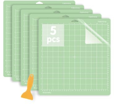 Jerilla Tappetino da Taglio per Cricut 5 pezzi 12x 12 StandardGrip Tappetini da Taglio Antiscivolo Set per Cricut Maker/Explore One/Air/Air 2 con Raschietto