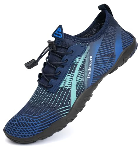Water Shoes Womens Mens Aqua Beach Swim Shoes Quick Drying Barefoot Shoes for Swimming Pool Boating Surfing Diving Yoga(934Blue Green,10.5UK)