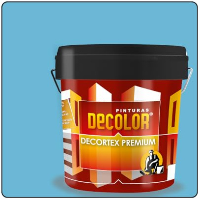 DECORTEX LISO PREMIUM - Pintura revestimiento impermeabilizante para fachadas. (4 litros). AZUL CIELO