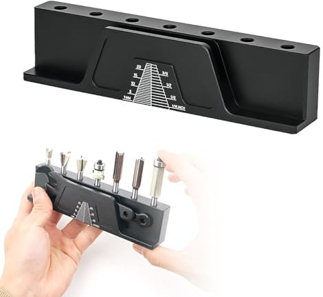 Table de fraisage - Outil de placement - Accessoires - Boîte de rangement - 7 trous - 6,35 mm - Table de fraisage pour défonceuse