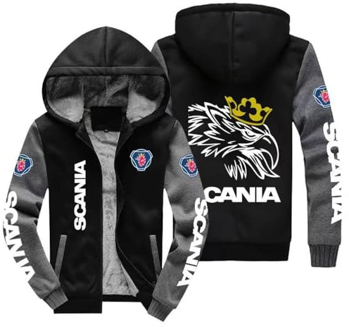 Huvtröjor för män pullover för SCANIA, utomhus huvtröja för män jumper ledig varm fleece huvtröja män jackor kappa med dragkedja vindtät uppvärmning vinter vandring promenader streetwear