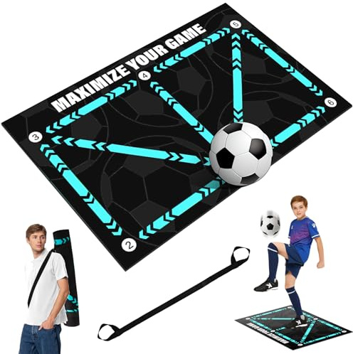 YAOZUP Fotbollsmatta, 60 x 90 cm Fotboll Fotboll Steg Träningsmatta, Fotboll Träningstillbehör, Bollkontroll Träningsmatta, Halkfri Fotbollsmatta för träning