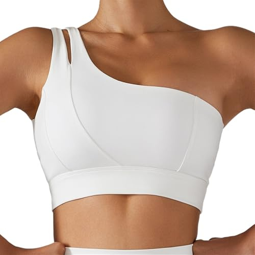 LUYSGBXR Yoga topp sport bh, mycket elastisk, bekväm, one-shoulder-yoga bh, kvinnor, fitness, gym, topp, löpträning, underkläder, push-up toppar, sexig yogaläst