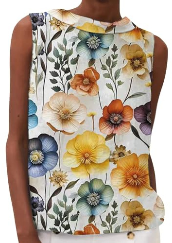 Cocila Canotta da Donna Stampata con Canotta alla E Minimalista Abbigliamento Camicie Camicia Viscosa Manica Lunga Maglia Elegante Rossa T-Shirts Fitness Donna Lunga Crop Tops Rosa Offerta