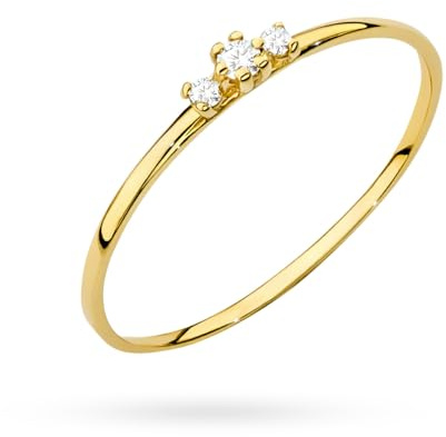 MARKO Ring Damen Gold mit Zirkonia – Echtgold Schmuckring Glitzer – Verlobungsring Damen Gold – Frauen Ringe Schmuck – Ästhetischer Love Everlasting - Anxiety (Weißer Zirkoniumdioxid, 54 (17.2))