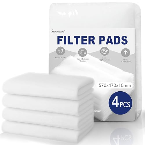 Lot de 4 tapis filtrants 47 x 57 cm - Tapis filtrant en non-tissé de 10 mm - Convient pour la ventilation domestique, les hottes aspirantes et les climatiseurs