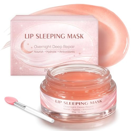 Maschera Labbra Notte per Cura delle Labbra, Maschera Labbra Essence per Labbra Secche, Screpolate e Spaccate, Migliora il Colore delle Labbra, Riduce le Rughe delle Labbra (20g)
