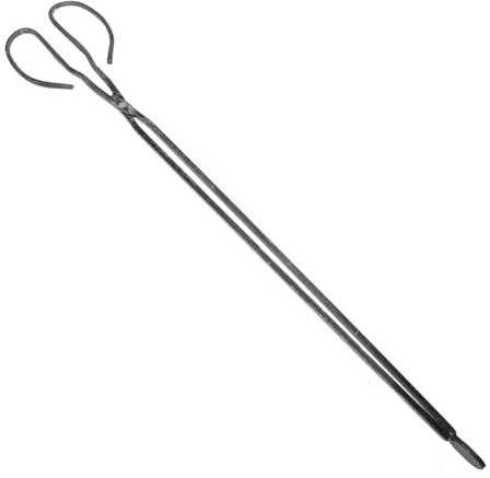 Yardwe Pinzas para Chimenea de Leña de 60 Cm, Abrazadera Metálica Resistente al Calor para Barbacoa al Aire Libre y Fogatas, Tenazas Largas para Carbón y Madera, Herramienta Práctica