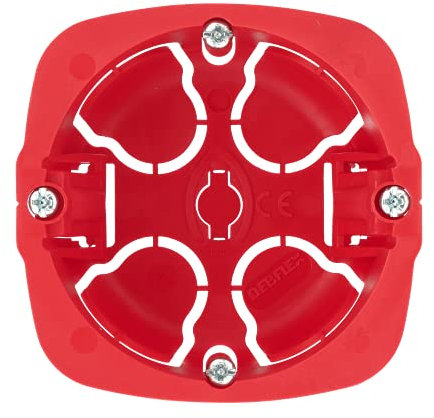 Debflex Lot de 10 Boite Encastrement Appa-Cloison sèche 1P D67 40 Rouge 718014