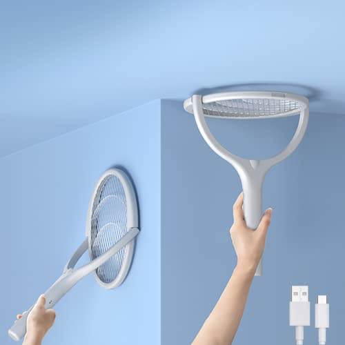 2-Pack Anne Diary Electric Bug Zapper Racket Mosquito Fly Gnat Wasp Killer USB Type-C Rechargeable Swatter Indoor Rotating Head