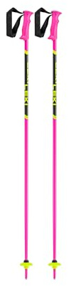 LEKI Children's Racing Kids Ski Poles, Neon Pink/Black/Neon Yellow, 80 cm