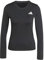 adidas Women's Train Essentials Long Sleeve 3-Stripes Workout Top, Black/White, S