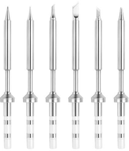 FEITA Pinecil TS100 lödkolv spetsar ersättning för mini bärbar mikro-lödpenna olika modeller stationer verktyg lödningstillbehör (TS-B2/I/BC2/D24/K/KU 6 st)