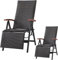 MAMIZO Rattan-Klappstuhl, 7-Fach Verstellbarer Balkonstuhl, Gartenstühle Klappbar aus Premium Aluminium, Außenstuhl, Campingstuhl verstellbar Belastbarkeit 120 kg, Gartenstuhl 55.5 X 66 X 217 cm