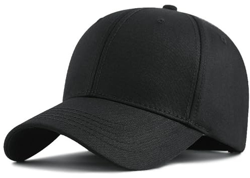 YTNKIV överdimensionerad stor huvudhatt XXL unisex basebollkeps stor huvudbonad unisex solhatt plus 60–65 cm (23,6 tum), Svart, one size