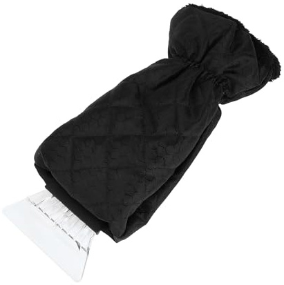 Partuto Car Ice Scraper Glove Insulated Warm Mitt Glove 40x17cm 1 Pcs | Snow Frost Remover, for Car Truck Windscreen, Portable, Waterproof Fabric Black
