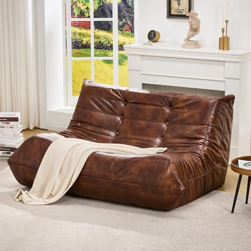 Hobestluk Bean Bag Chair,Leather Togo Chair,Memory Foam,LivingRoom,Loveseat