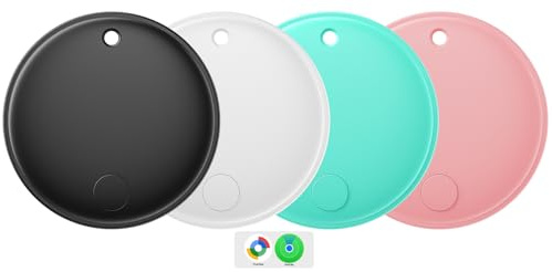 Eelexa Dual Platform (for iOS and Android) Smart Tag Tracker, 4 Pack Dual System Air Tracker Tag Compatible with Apple Find My or Google Find Hub APP, Keys Finder, Item Locator with Waterproof&Light