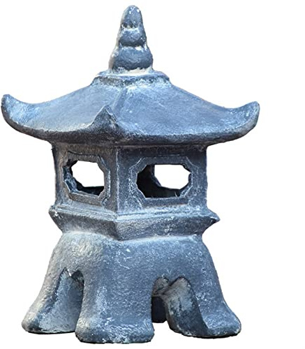 CWCQGH Statua da Giardino a Forma di Pagoda Zen Asiatica, Lanterna Cinese in Pietra per Decorazioni da Giardino Zen, Ornamento da Giardino per Esterni, Altezza 9,1 Pollici