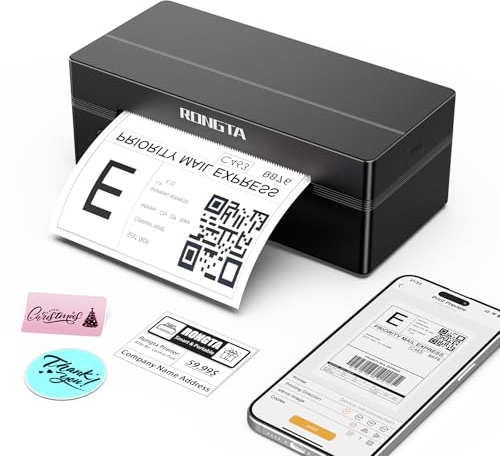 Rongta Bluetooth Thermal Shipping Label Printer, Wireless 4x6 Label Printer for Shipping Packages&Small Business, Compatible Windows/Mac/Android/iOS, Support USPS, UPS, Etsy, Shopify, RP425