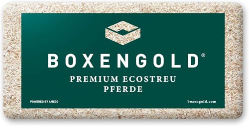 Einstreu Pferdeeinstreu Boxengold® Premium Ecostreu Pferd 20 kg – Bio Holz Einstreu aus 100% Fichte, staubarm, hypoallergen, extrem saugfähig, nachhaltig & kompostierbar (Versandkarton)