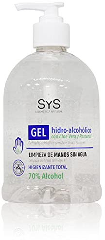 SYS Gel Hidroalcohólico – Con Aloe Vera y Pantenol – Limpieza de Manos Sin Agua – Higienizante Total 70% Alcohol – Hidratante y Suave – Uso Diario - 500 ml