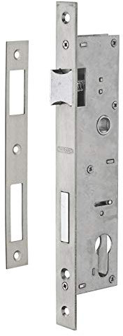 THIRARD - Boîtier de Serrure Encastrable à Cylindre - Axe 30 mm - L45 - Inox - Pour Menuiserie Métallique - Bouts Carrés - Coffre Acier - Têtière et Gâche Inox - Pêne Alliage Nickelé - Gris