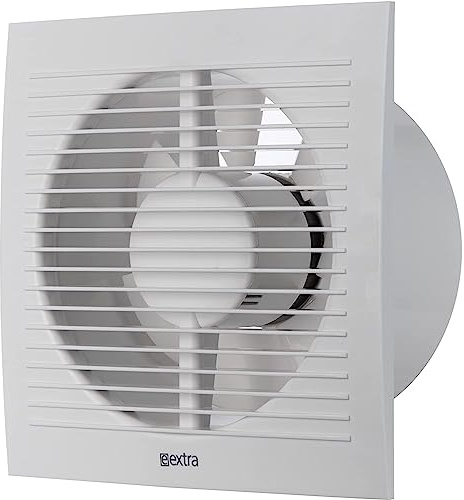 Ø 150 mm vit badrumsfläkt med timer och fuktsensor – fläkt för effektiv ventilation i badrummet, tårta, WC
