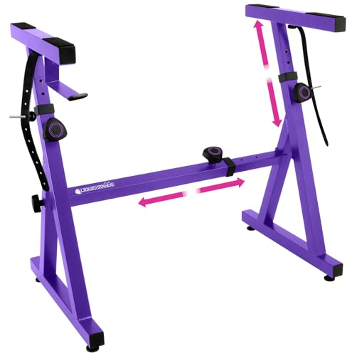 Liquid Stands Klaviertastaturständer – Z-Stil, verstellbarer und tragbarer Notenständer für Kinder und Erwachsene, passend für elektrische Klaviere mit 54–88 Tasten, stabiler Keyboard-Ständer (lila)