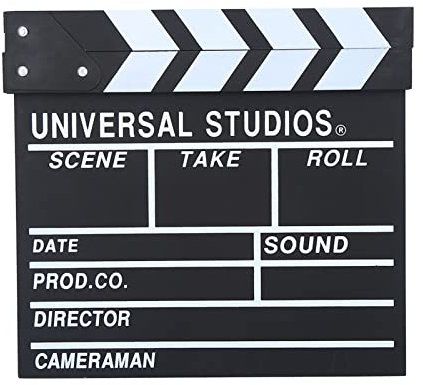 Tablero de Aplausos, Director de Madera Escena Clapperboard TV Película Clapper Tablero de Madera Profesional Vintage Acción Película Corte Prop Clap Slate Hollywood Clapper (11.8 X 10.6 0.6 pulgadas)