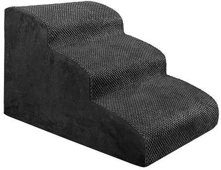 Gralara Hundetreppe, Stufen, Katzenrampe, Haustierleiter, Hunderampe für andere, Sofa, Kleiner großer mittelgroßer Hund, Kitty, Schwarz