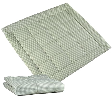Molis&Co - Krabbeldecke 120x120 cm - 100% Baumwolle (OEKO-TEX) - Multifunktionale Spielmatte, Dick & Weich Gepolstert - Ideal als Babydecke & Spieldecke - Mint Tea