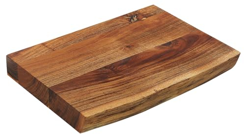 Zassenhaus Schneidebrett aus Akazienholz | Hackblock Massiv | Holzschneidebrett für Fleisch | nachhaltig angebautes Hartholz | Küchenbrett | 41×30×5 cm, Braun