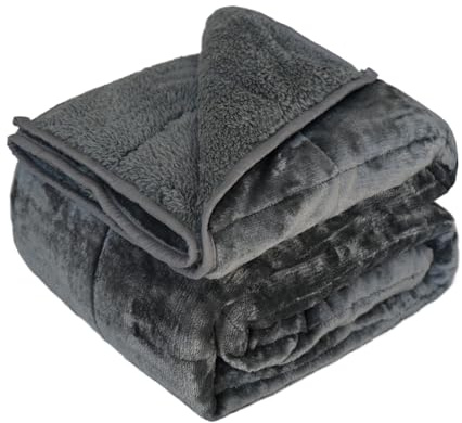 CZZZ Throw Sherpa Weighted Blanket 15 lbs - 60x80 for Adults, Fleece Fluffy Fuzzy Cozy Plush Washable Heavy Blanket, Super Soft Warm for Queen Full Size Bed in Winter