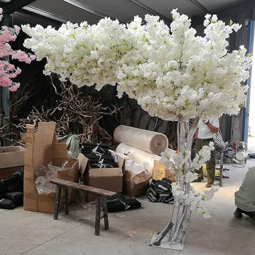 QICBYING Árboles Artificiales De Cerezo En Flor, Grandes Árboles De Flor De Cerezo Artificiales, Árbol De Flores De Durazno De Simulación, Plantas De Jardín, Flores Falsas De Simulación(1.5 * 1m)
