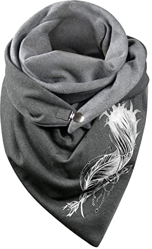 Générique Écharpe Triangle Echarpe Femme Hiver Chaud Élégant Foulard Imprimé Douce Chic Châle en Laine Retro Mode Avec Bouton Unisexe Confortable Triangulaire Enveloppant ChâLes